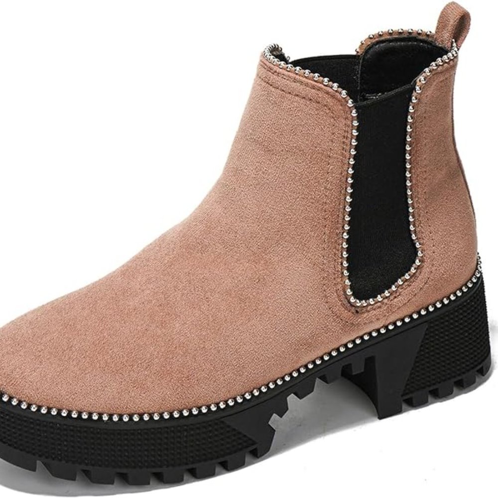 Cape Robbin Tilda Pull On Combat Boots  Lug Sole, Taupe, Women Sizes   NIB
